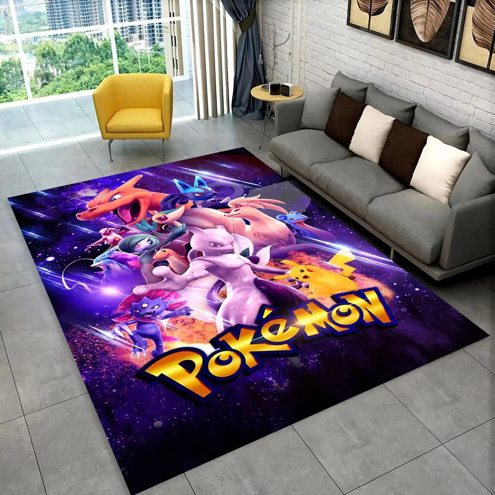 Pokemon Pikachu Cartoon Gift Carpet Rug Bedroom Living Room Home Sofa Decoration Children Game Floor Mat