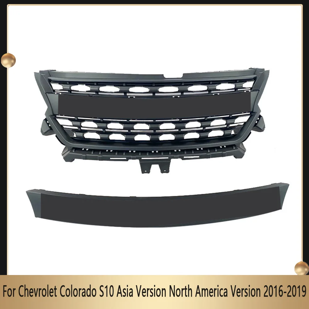 

For Chevrolet Colorado S10 Asia Version North America Version 2016-2019 ABS Grill Front Grille With LED Light Grills Upper Grid