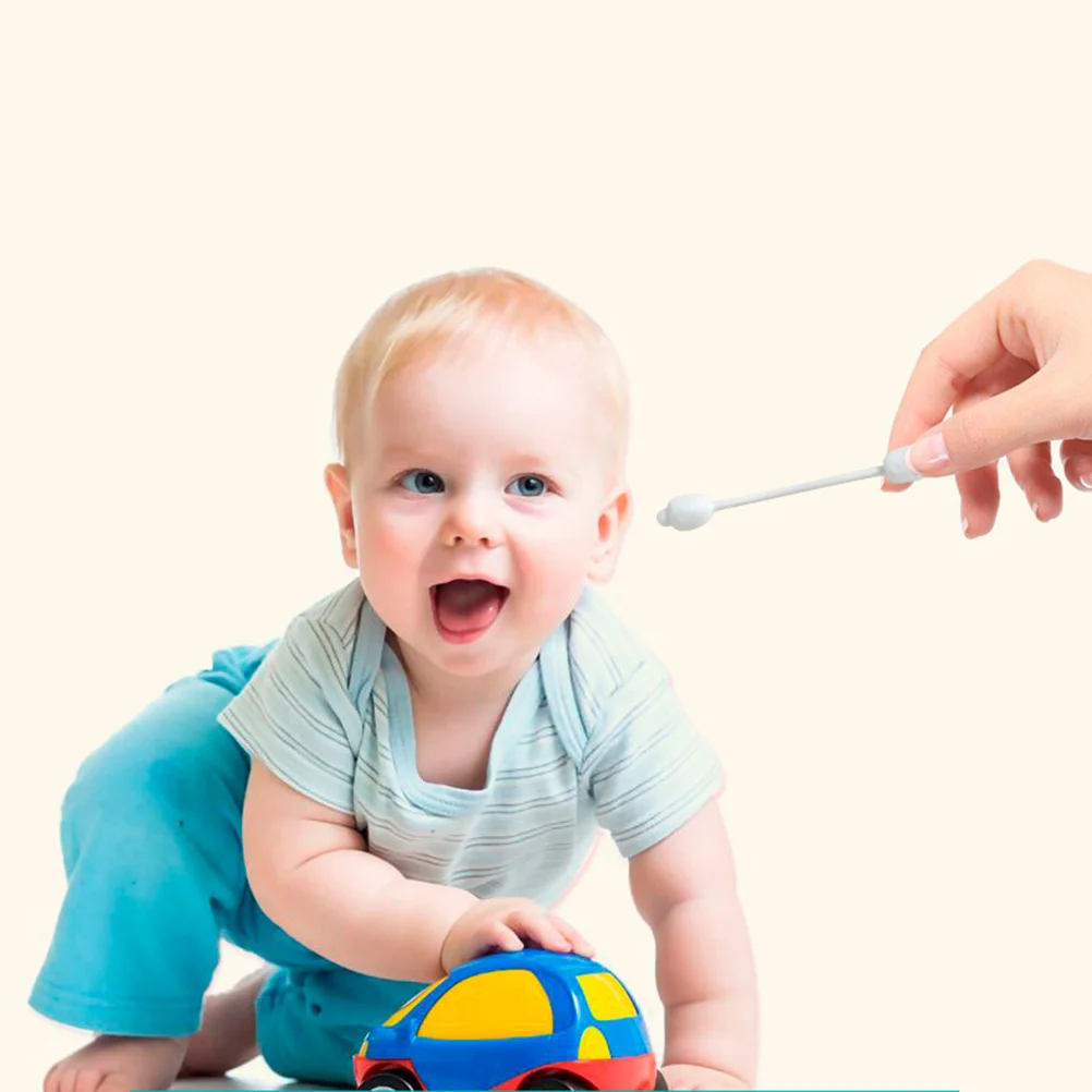 56/224pcs Baby Cotton Swabs With Safety Head Gourd Shape Stable Cotton Buds Ear Sticks For Children (56pcs Per 5