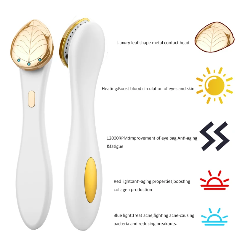 EMS Microcurrent Face Lifting Massager Eye Facial Vibrating Massage Device Red Blue LED Light Anti Wrinkle Galvanic Machine