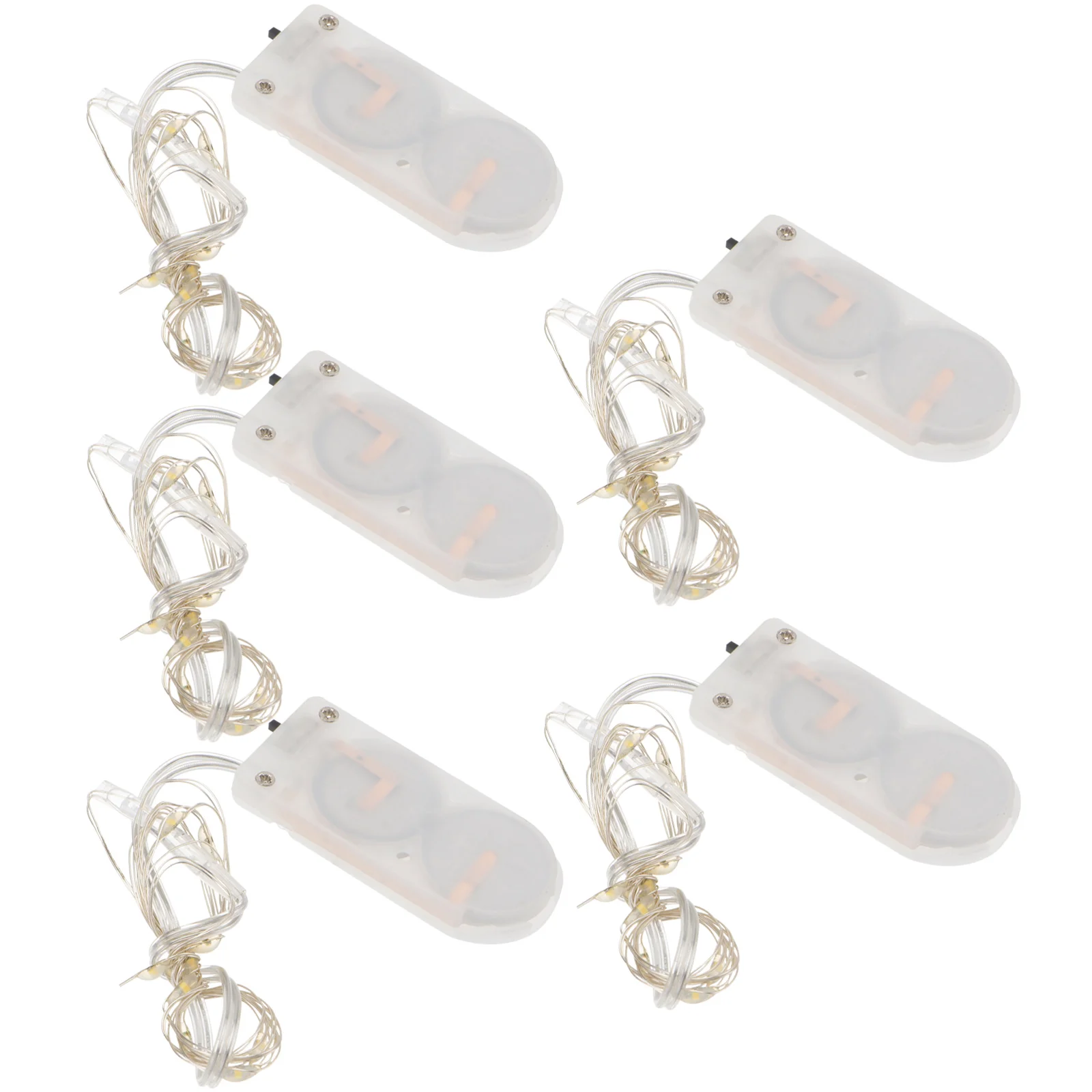 

5pcs Powered 10 Leds Fairy String Light 1M Silver Copper Wire Mini Lamp For Christmas Holiday Wedding Party (Warm White