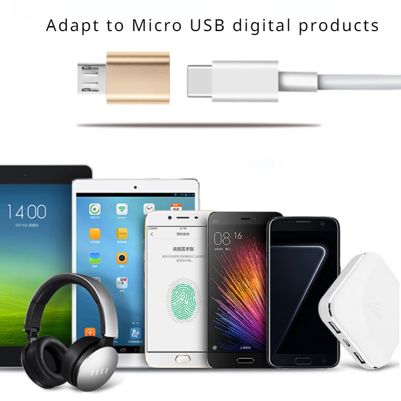 USB Type C Female To Micro USB Male Adapter Connector Type-C Micro Charger Adapter V8 Charging Data Transmission Converters