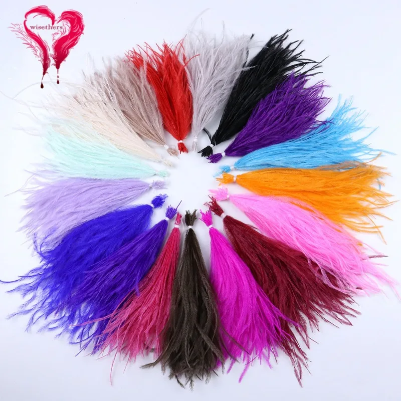 Linghui feather 10-15cm black ostrich feather silk DIY jewelry accessories clothing accessories 1 tie