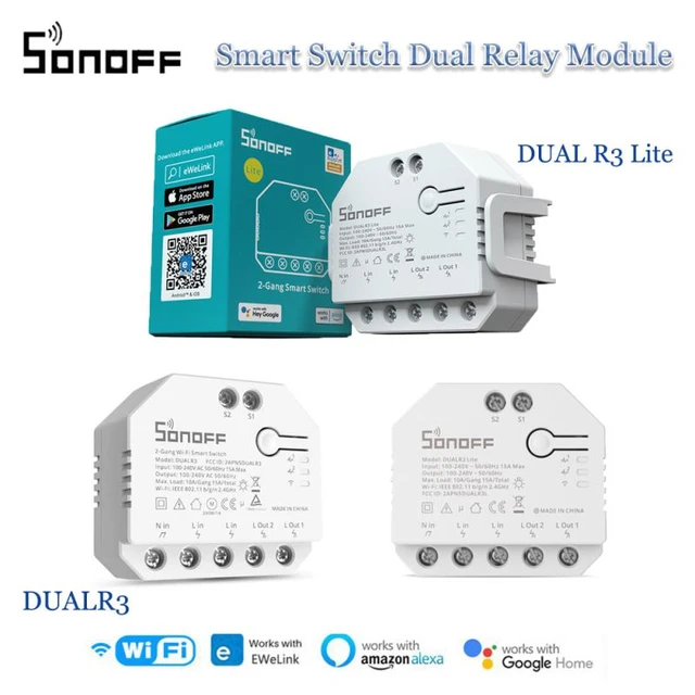 SONOFF DUALR3 WIFI Smart DIY MINI Switch Dual Relay Module Two Way Power  Measure