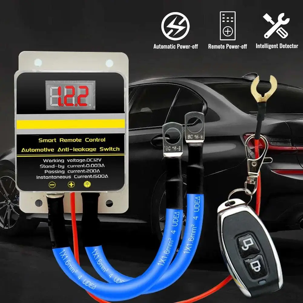 

Battery Disconnect Switch Magnetic Lock For 12VDC Car Truck Trailer Wireless Remote Control Relay LED Display Leakage Prote Z9A4