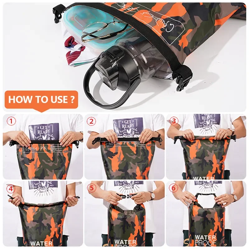 Drawstring Backpack Set: Multi-Size Portable Dry Bags for Outdoor Adventures and Sports Activities