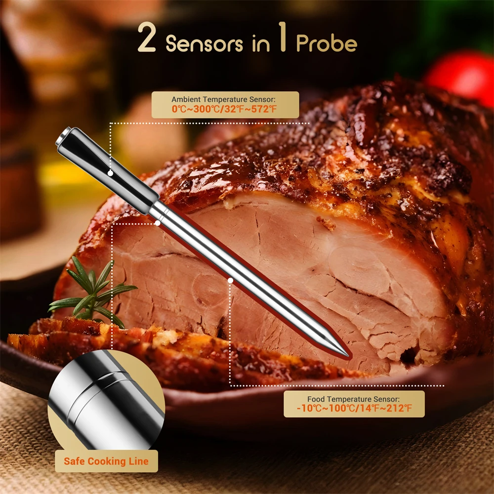 Inkbird 2-in-1 wirklich drahtloses Bluetooth-Grill thermometer 91m App-Steuerung mit intelligenten Temperatur alarmen für Grill