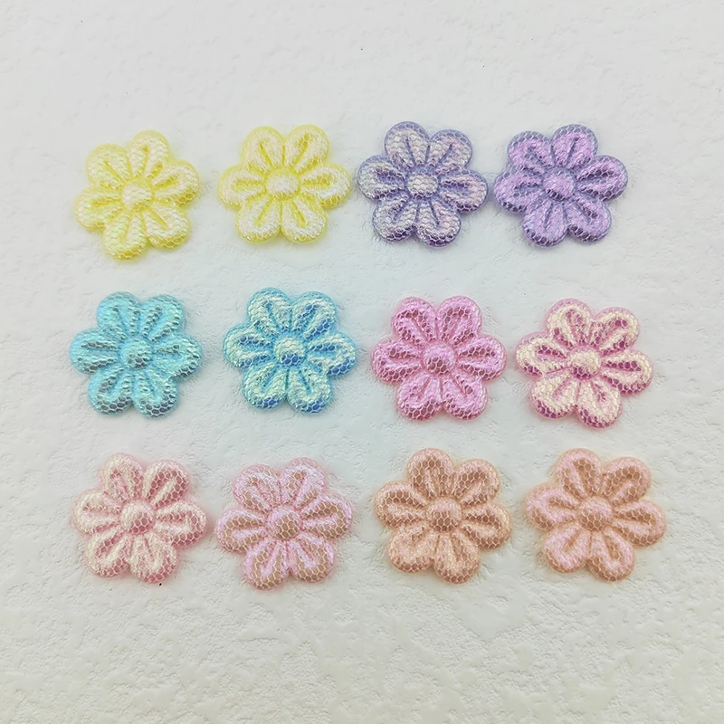 100Pcs 2CM Shiny Blume Applique Padded Patches Für Kleidung Hut Handwerk Nähen Liefert DIY Headwear Haar Clips Bogen decor – Detail 8