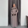Nouvelle Abaya 2026 Style Dubaï en Dentelle, Ensemble 2 Pièces, Vêtement Islamique Nida, Abaya Modeste pour Femme, Robe Musulmane avec Hijab Assorti