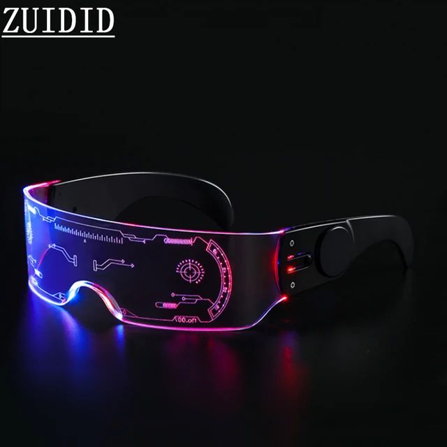 Led Divat Szemüveg Steampunk Világító Napszemüveg Női Bár Parti Díszítse Árnyalatokat Vintage Disco Lunette De Soleil Femme