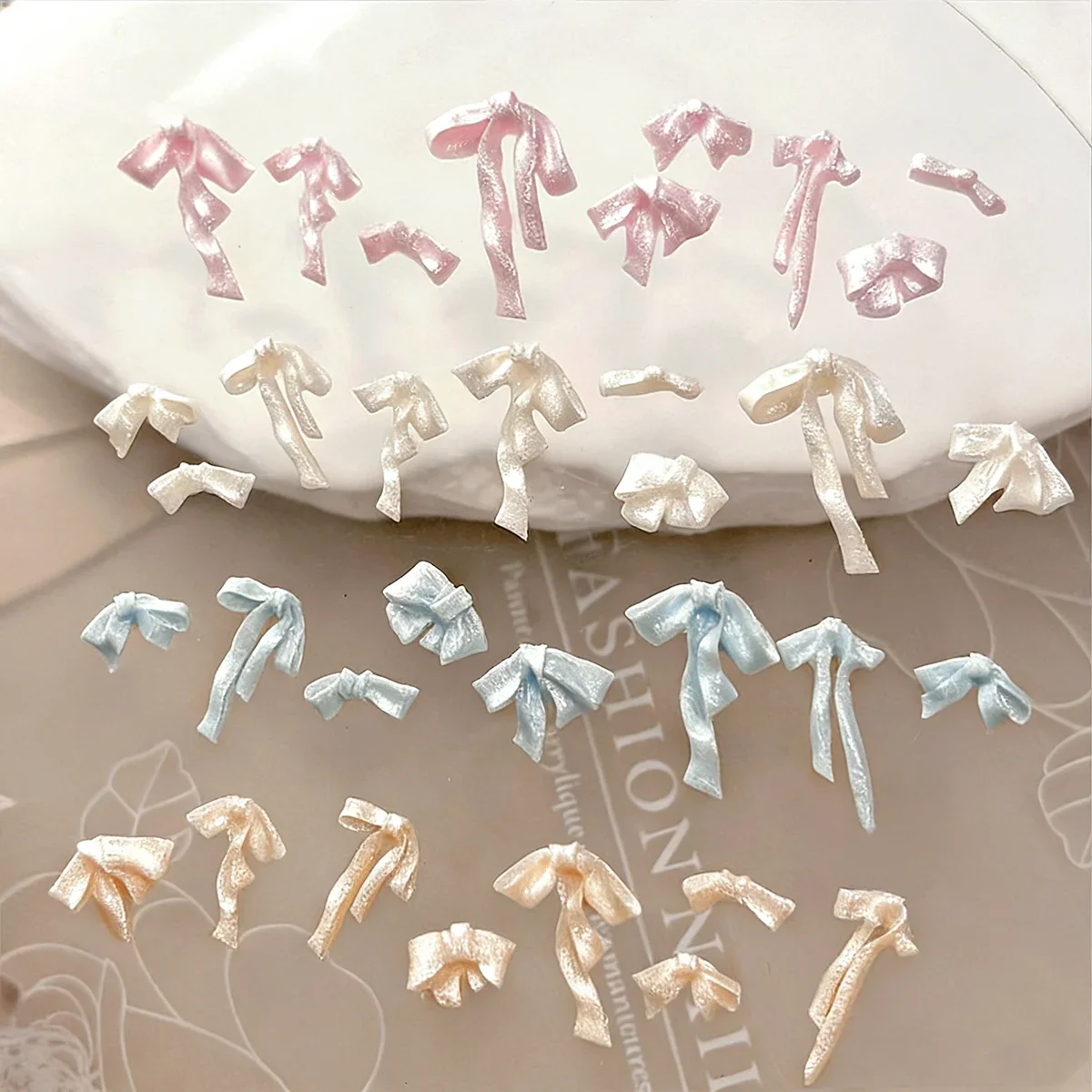 블랙핑크 리본 컬러풀 레진 리본 딸기 체리 펄볼 꽃 네일아트 DIY 데코레이션