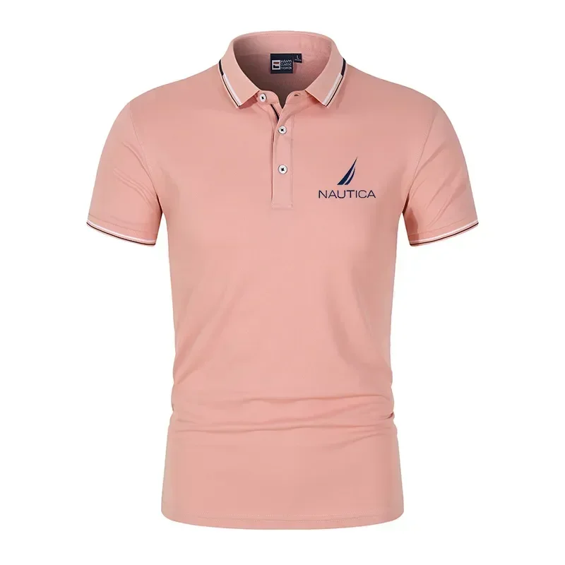 

2024 New Summer Fashion Polo Shirt Men's casual short sleeved flip collar slim fit jogging fitness men's T-shirt