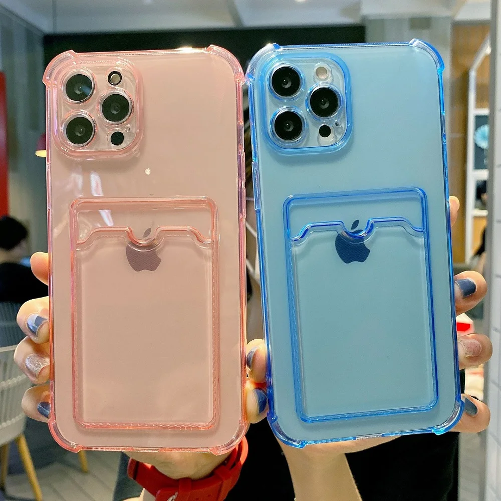 Clear Card Holder Wallet Phone Case with Slot Organizer Cover
