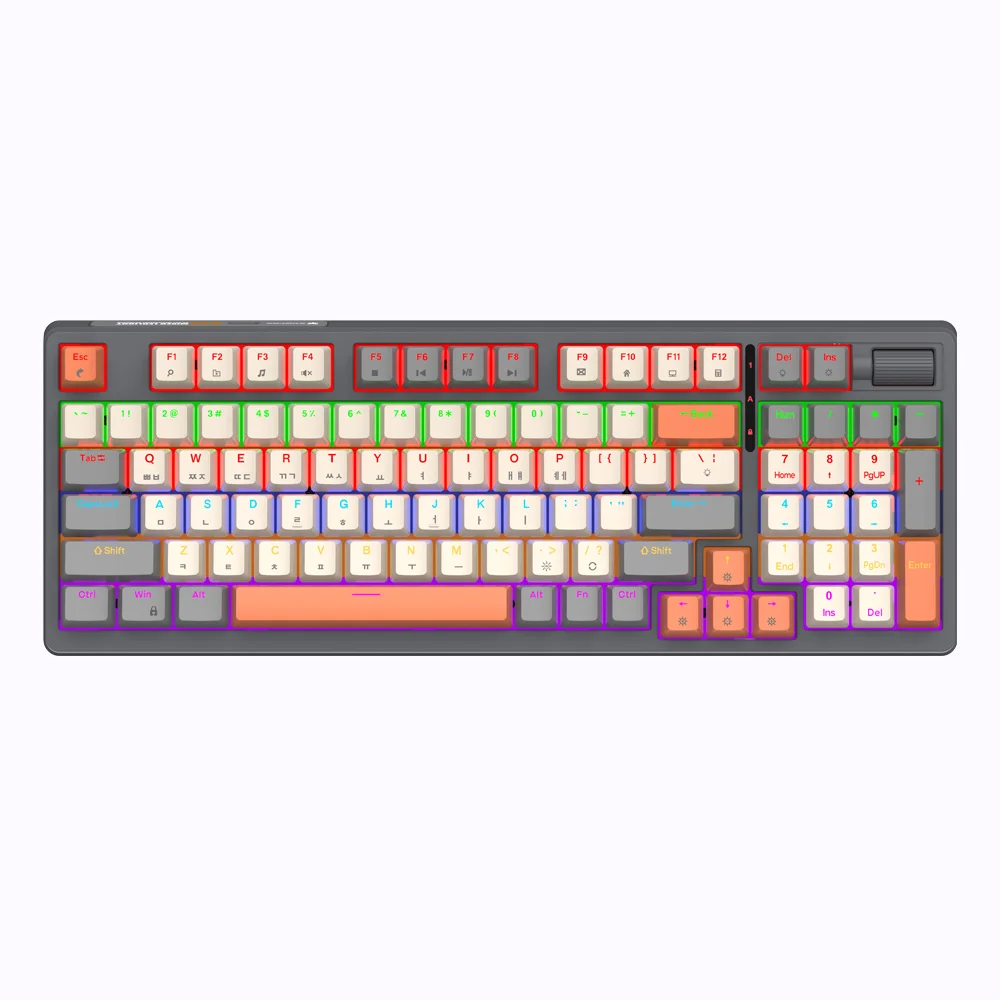 

XUNFOX K85 wired mechanical gaming keyboard, rainbow illuminated PC keyboard, wired keyboard