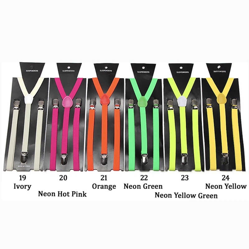 1.5cm Kids Suspenders BOYS/GIRLS Suspender Elastic Braces Slim Suspender 22 Colors Mix Y-back Suspenders Gallus