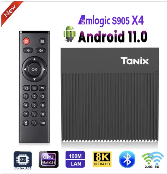 ТВ-приставка Tanix X4 Android 11 Amlogic S905X4 4 + 32/64 ГБ 2 ГГц двойной Wi-Fi | Электроника