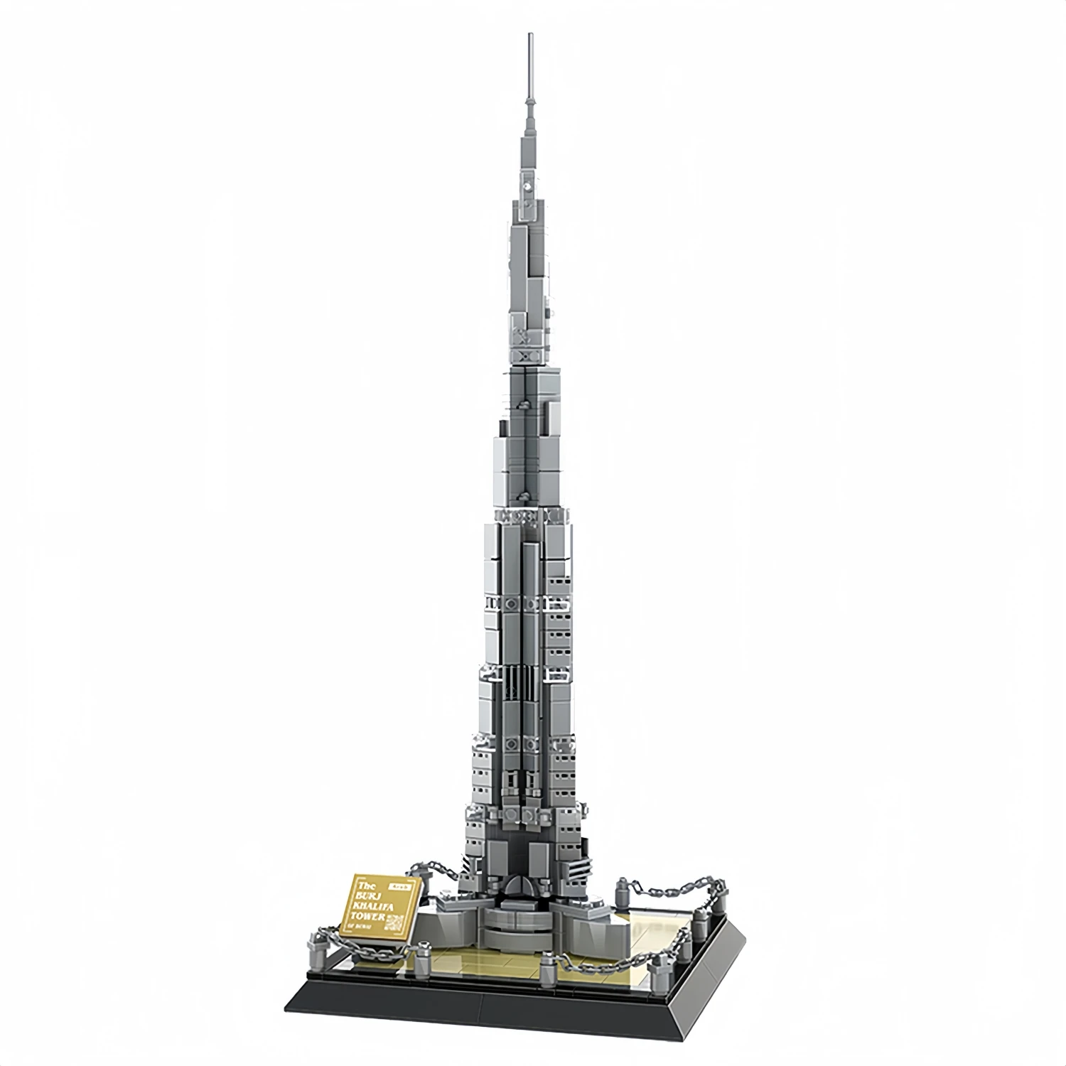 555PCS World Famous Architecture Burj Khalifa Tower Model Street View Building Blocks Construction Assembly Toys Kids Gifts