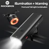 ROCKBROS Bike Light Waterproof Type-C Rechargeable Bicycle Headlight 200M Range Flashlight With Tail light Cycling Accessory 1