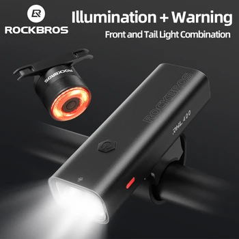 ROCKBROS Bike Light Waterproof Type-C Rechargeable Bicycle Headlight 200M Range Flashlight With Tail light Cycling Accessory 1