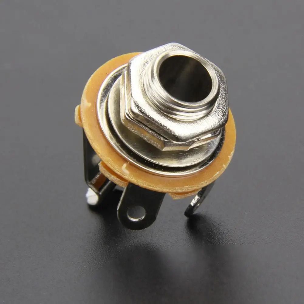 Electric Guitar Effect Socket Plug 10 Pcs For Electric Guitar / Bass Input Power Outlet Mono Audio 6.35 Mono Jack Socket Nut & Washer