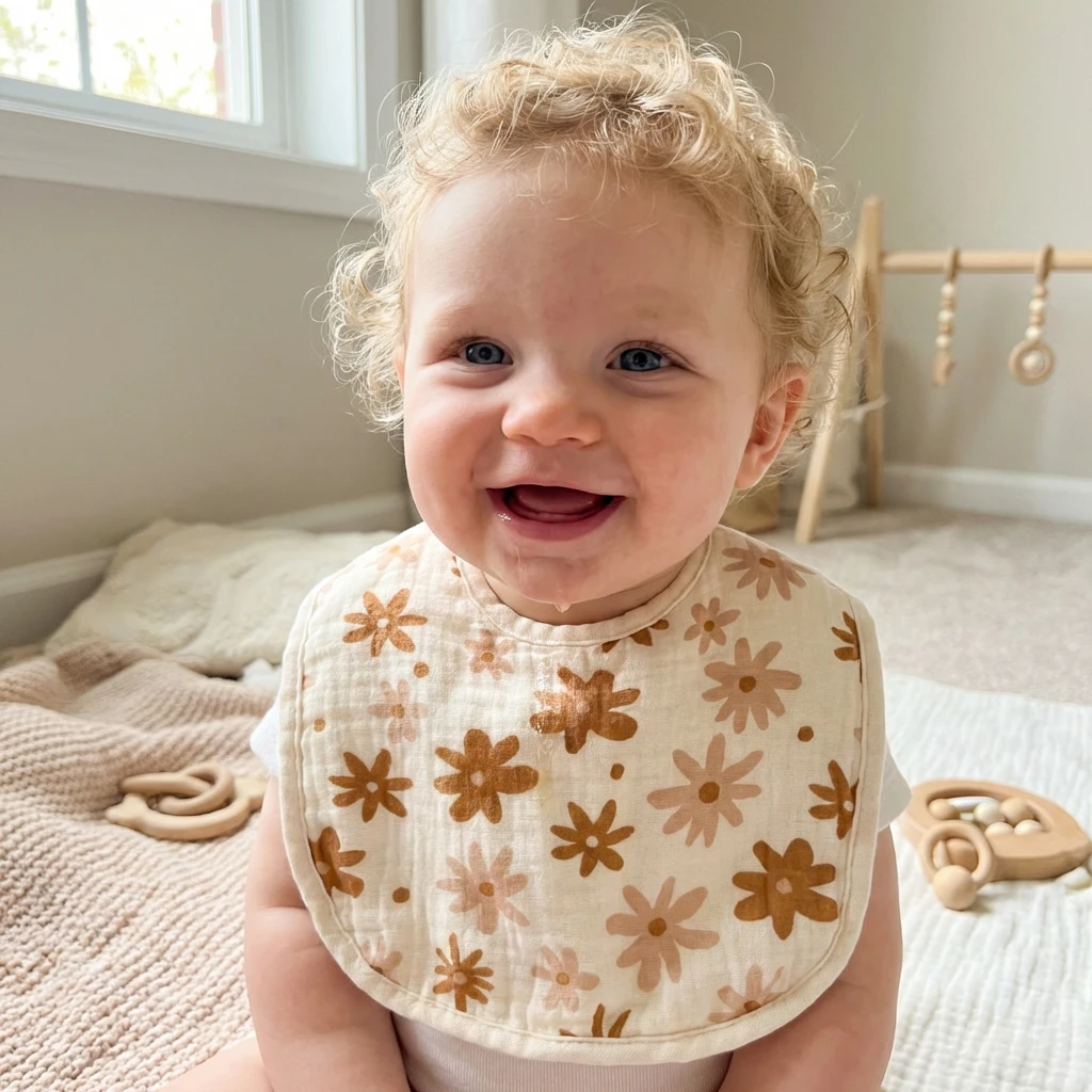 면 소재  턱받이, 남녀공용 방수 두꺼운  턱받이 (가을/겨울용), 휴대용