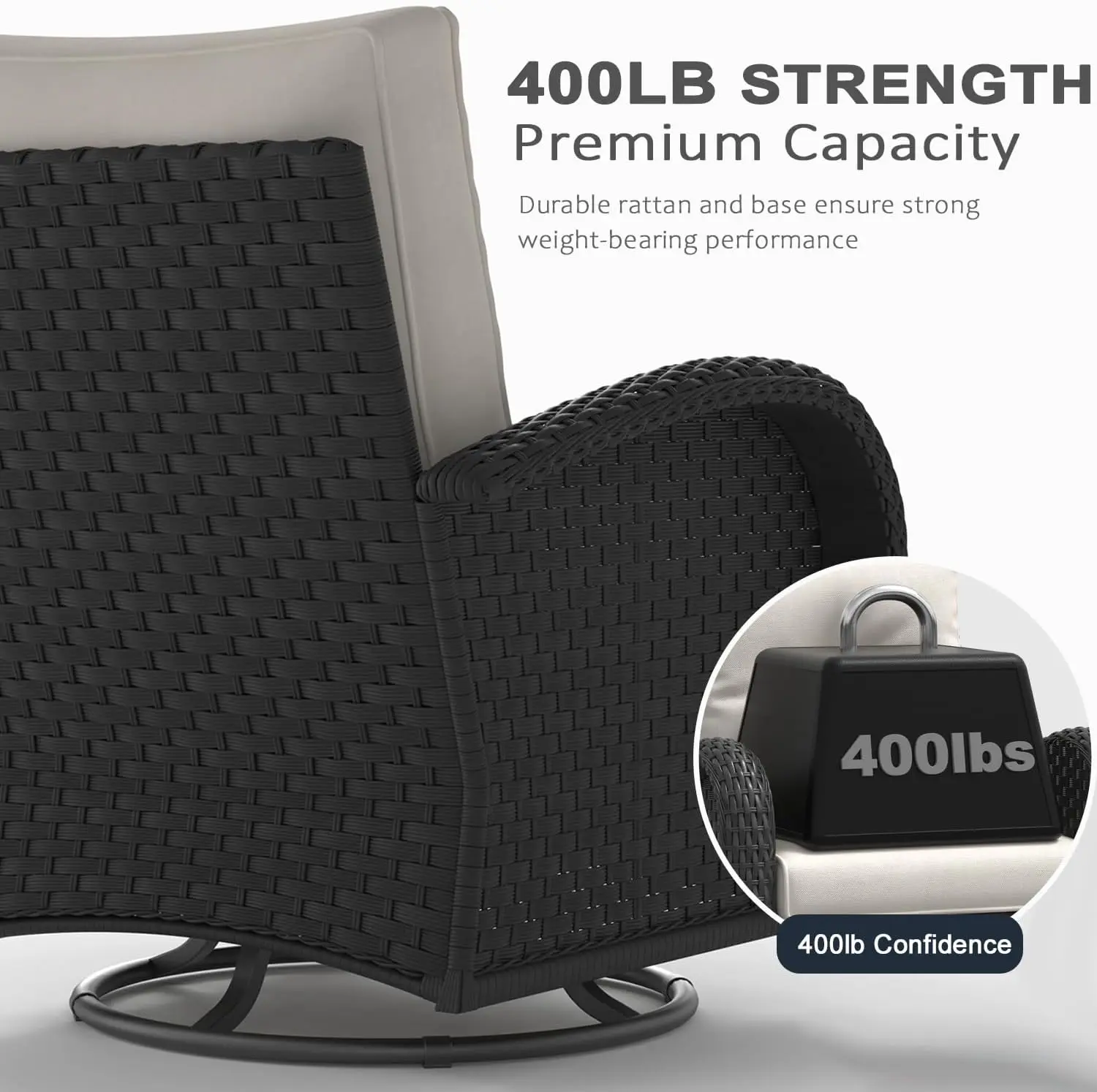 7 Pieces Outdoor Patio Furniture Set with Fire Pit Table, Rattan Wicker Sectional Swivel Rocker Chairs Sets