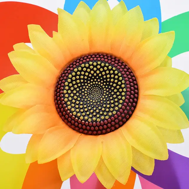 Színes Koszorú Napfényes Szélmalom Szélfutó Vízálló Kültéri Kerti Dekorációs Hely Elrendezés Pinwheels Chlidren Ajándékok - Image 2