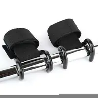 1PC Adjustable Strong Steel Hook Grips Straps Weight Lifting Strength Training Gym Fitness Black Wrist Support Lift Straps 2