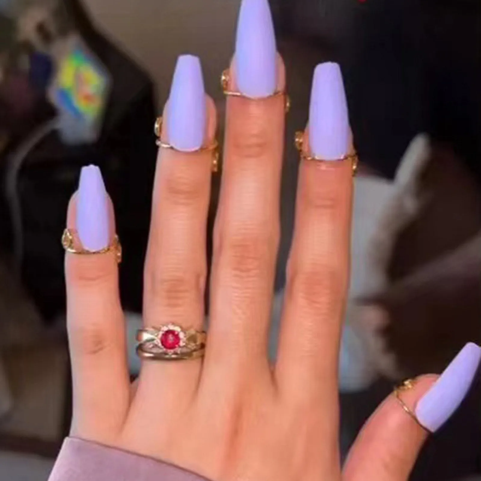 Costume Rings Wudu Nail Rings Non Tarnish 10pcs Adjustable No Glue No Women Gift Ring Set For Halal Nails Decoration бижутерия 3