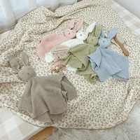 Cute Rabbit Knitting Baby Comfort Towel Comforter Blanket Soft Newborn Sleeping Dolls Kids Sleep Toy Soothe Appease Towel 2