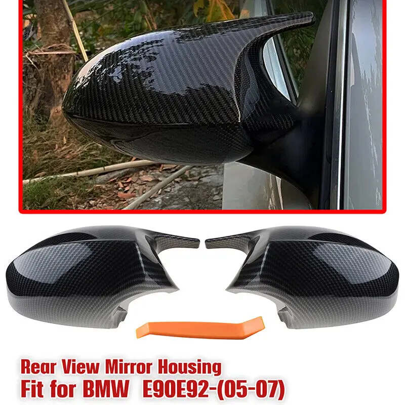 

Real Carbon Fiber Mirror Caps Cover Cap for Bmw E90 E91 E92 E93 E81 E82 Pre-Lci Fiber M Look Rear Mirror Cap Car Accessories