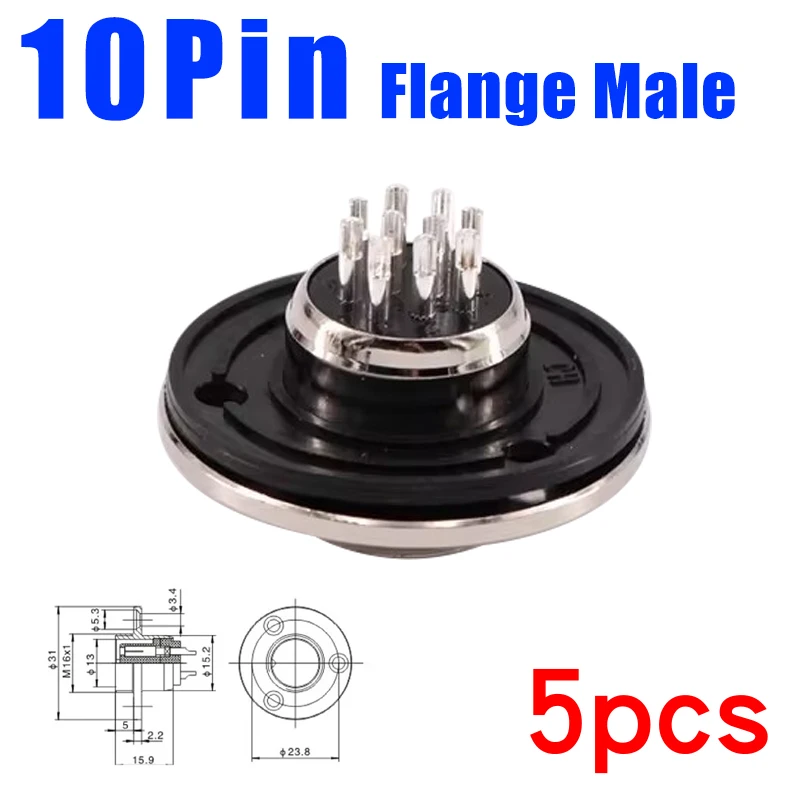 10Pin Flange Male