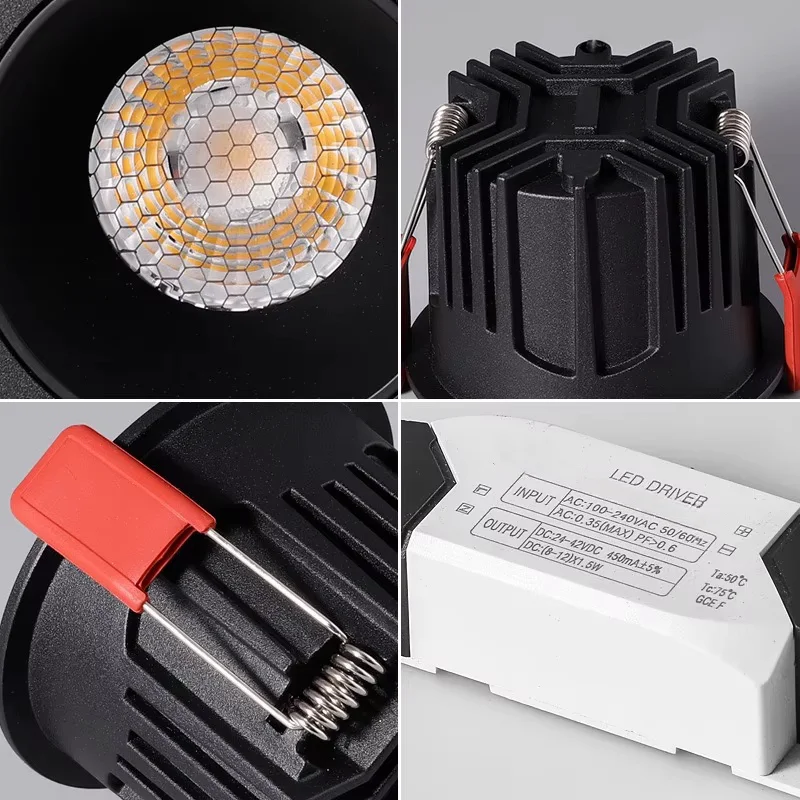 Round Frameless COB dimmable Recessed Downlight 7W10W/12W15W/18W24W LED Ceiling Spot Light For Bedroom Living room Kitchen
