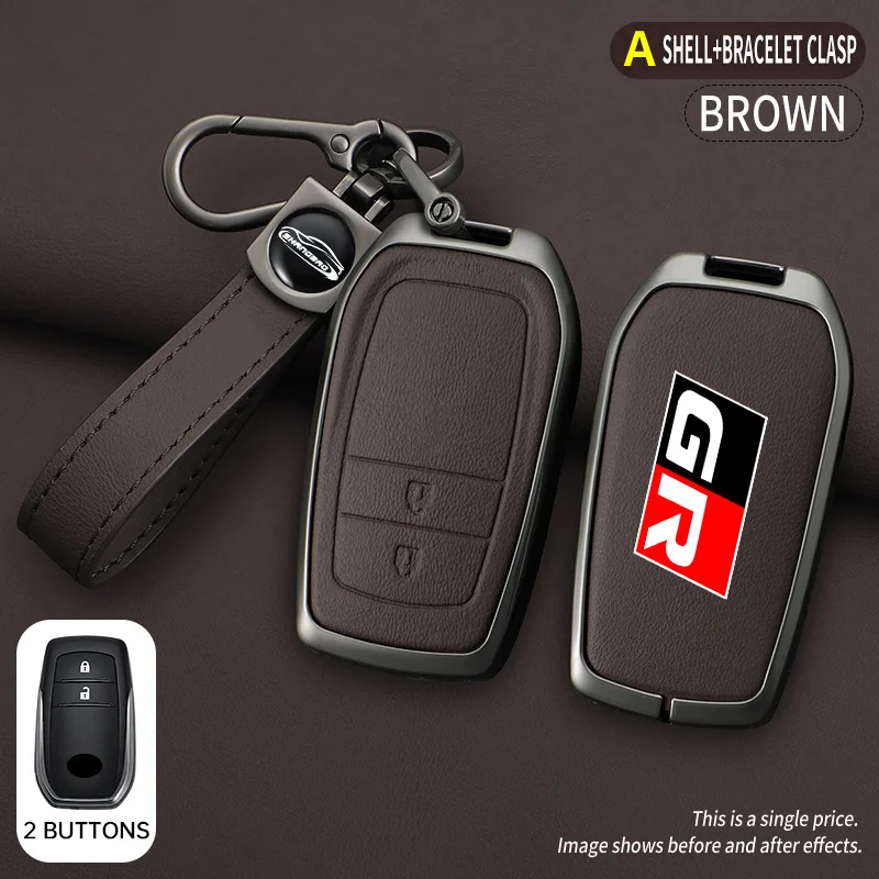 For Toyota GR Sport C-HR Gazoo RAV4 Racing Mirai Avensis Zinc Alloy Car Key Case Cover Protector Keychain Styling Accessories key case cover key case car key shell