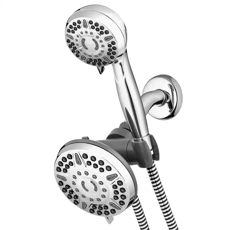 

Mode Powerpulse Massage Dual Shower Head System, Chrome, XET-633E-643E Regadera de lluvia para baño Duchas inteligentes para ba