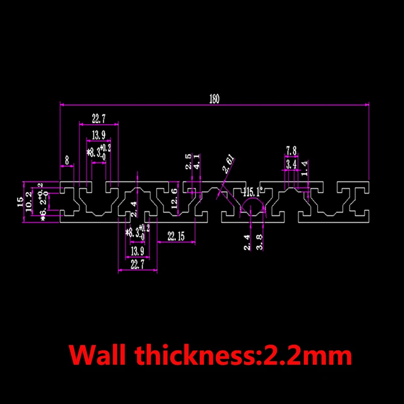 1PCS 15180 Aluminum Profile Extrusion CNC Parts Anodized Linear Rail for DIY CNC 3D Printer Workbench Length 100-1000mm aluminum profile aluminum profile accessories