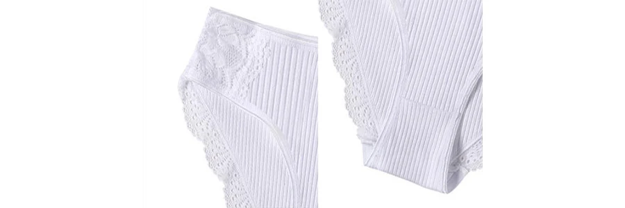 Floral Lace Cotton Women Panties Underwear Women Briefs Comfortable Female Underpants Solid Color Pantys Lingerie M-XXL 3PCS/Set cotton panties