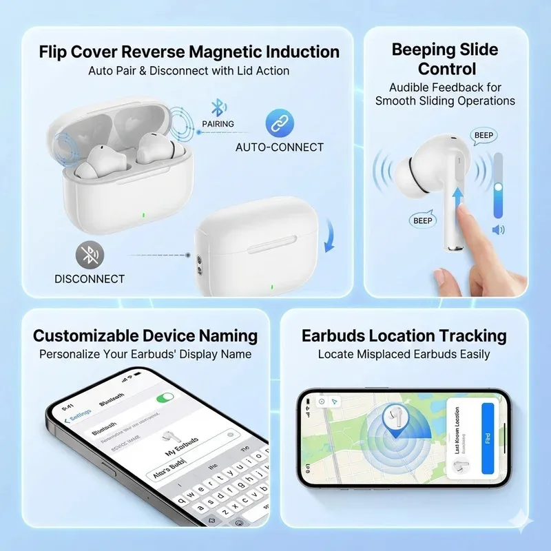 Active Noise Cancelling Wireless Headphones with Immersive Sound Ultra-Low Latency Effortless Wireless Charging for Gym running 6