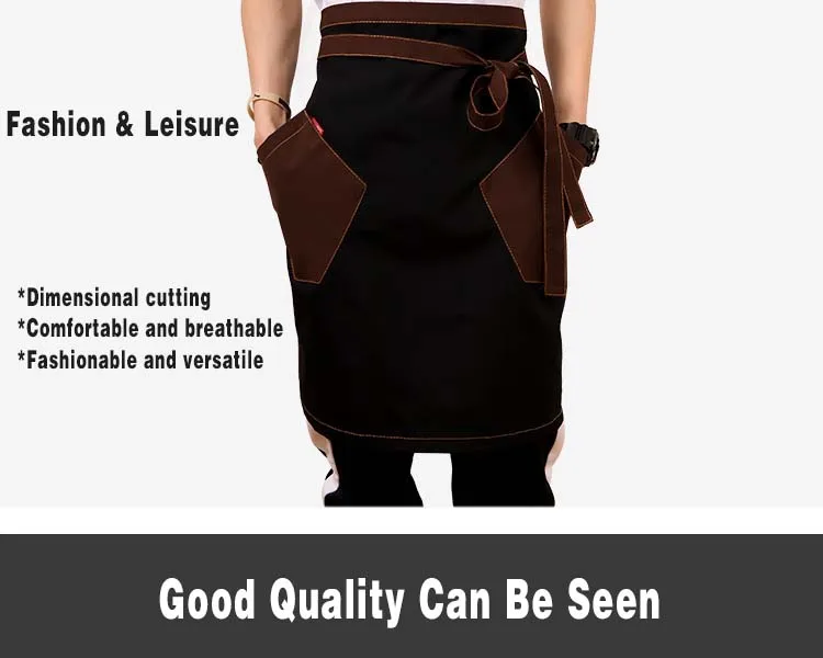Herren-Halbschürze aus Segeltuch zum Kochen, Druckdesign, Restaurant, Kellnerin, Halbkörperschürze, Unisex, Küche, Arbeitskleidung – Detail 3