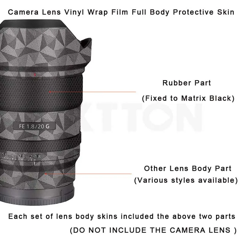 FE 스크래치 방지 카메라 렌즈 스티커 코트, 비닐 랩 보호 필름 바디 보호대 스킨 커버, FE 20mm F1.8 GM용, 3M, 20 1.8