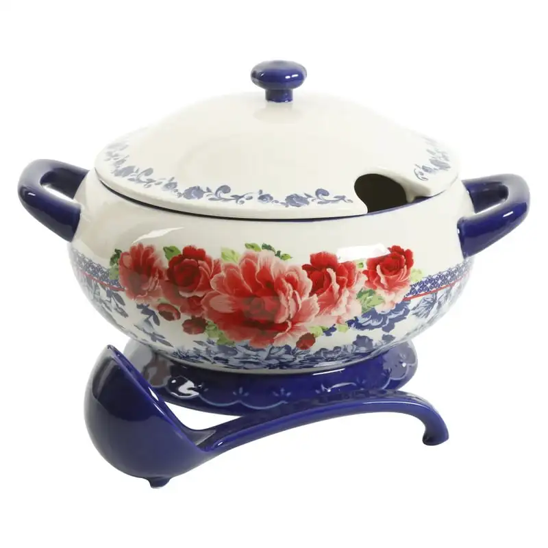 

Rose Cobalt 3.17-Quart Soup Tureen with Ladle