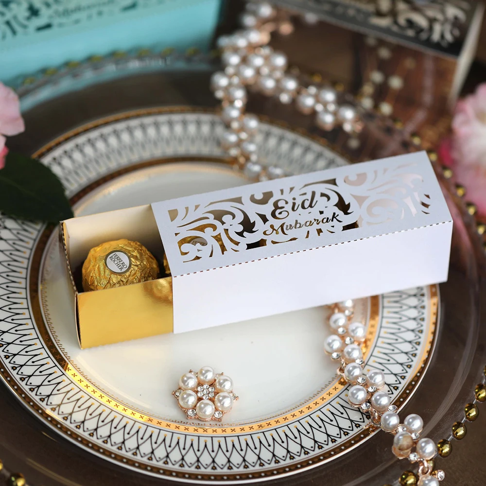 10 Stücke Ramadan Geschenkboxen Eid Mubarak Papier Geschenkverpackung Boxen Gold Hohl Ramadan Geschenk Süßigkeiten Pakete Ramadan Dekoration 2026 – Detail 9