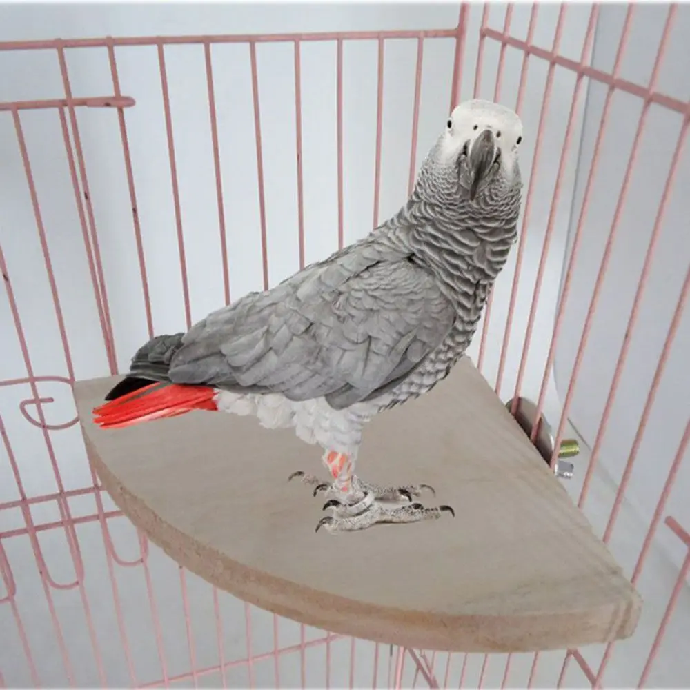 1Pc Bird Parrot Wood Platform Stand Rack Toys for Bird Cage