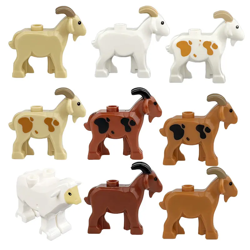 

Мини Экшн-фигурки Moc, животные, овчина, коза, строительные блоки, игрушки