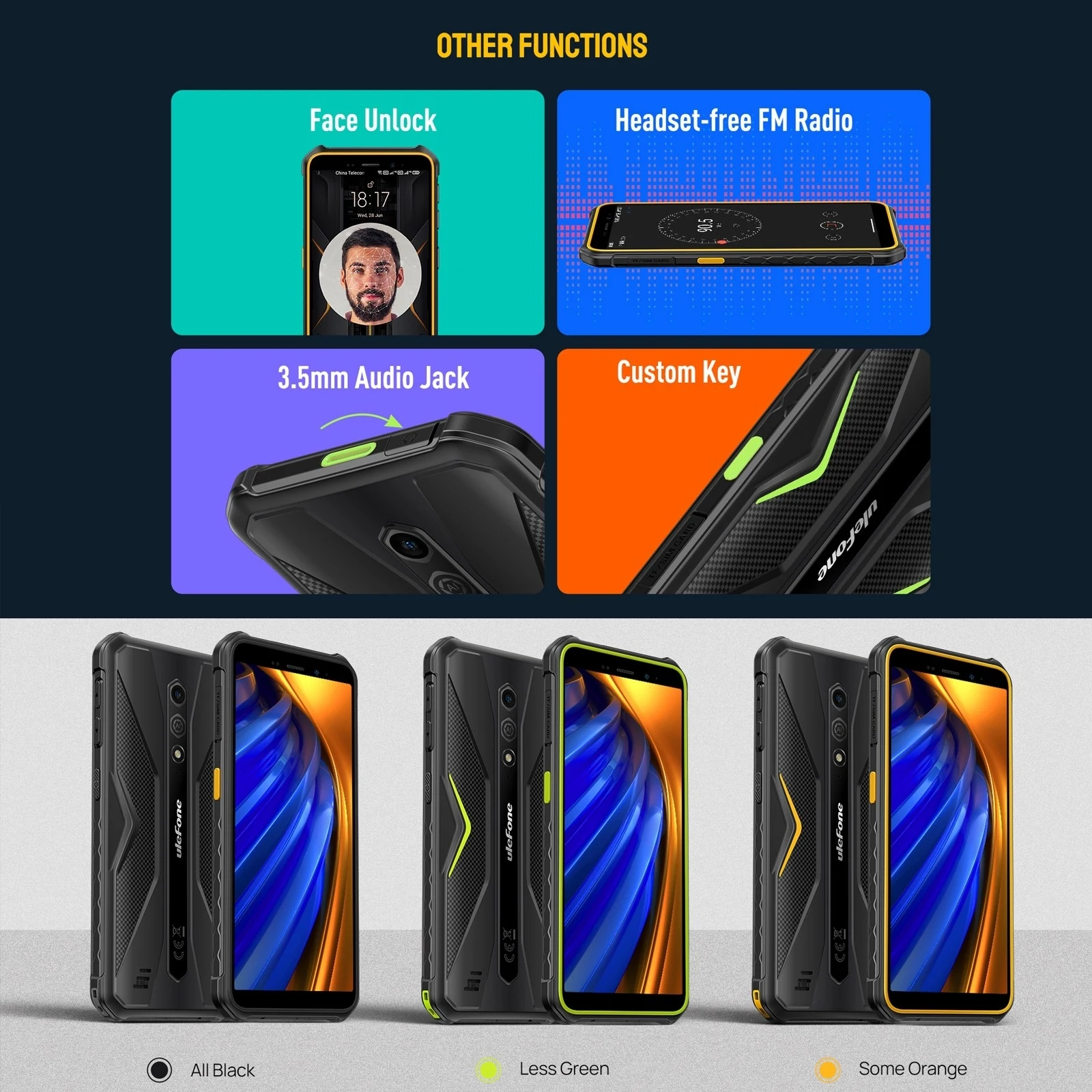 Ulefone Armor X12 Pro 4GB+64GB IP68/IP69K Rugged 5.45 inch Android 13 MTK Helio G36 10W Fast Charge NFC Cellphon