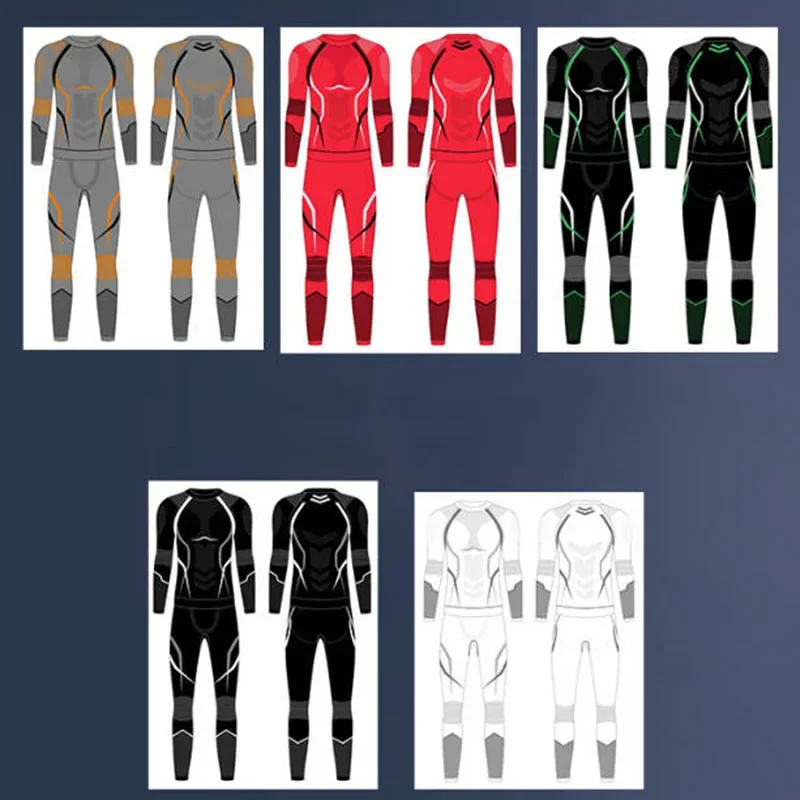 Men's Women's Ice Skiing Compression Clothes Autumn Winter Sports Cycling Tight Fitting Sweat Wicking Warm Underwear