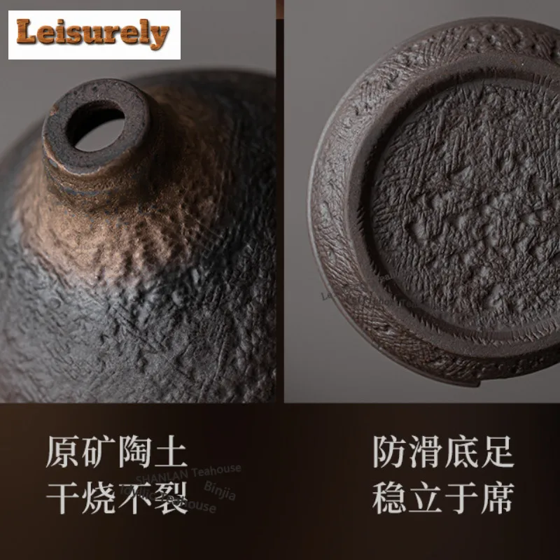 Gilt Iron Glaze Coarse Pottery Incense Holder Mist Smoking Steamers Incense Burners Aromatherapy Censer Chinese Tea Set Craft