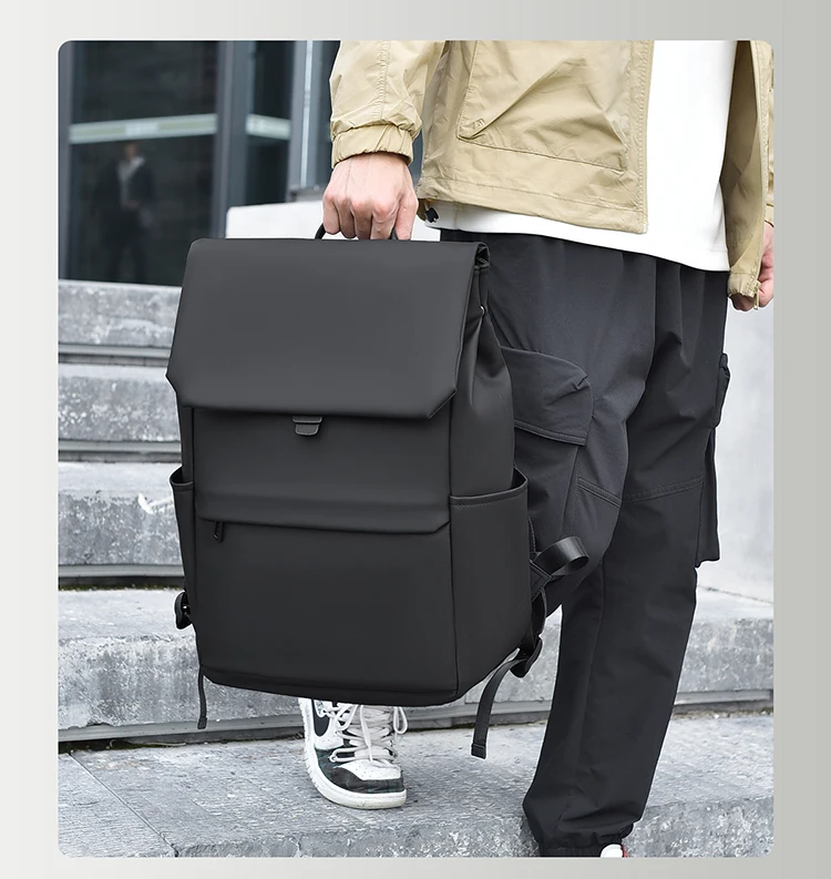 Minimalistischer Herren-Laptop-Rucksack mit wasserdichter Klappe – für Arbeit und Alltag – Detail 2