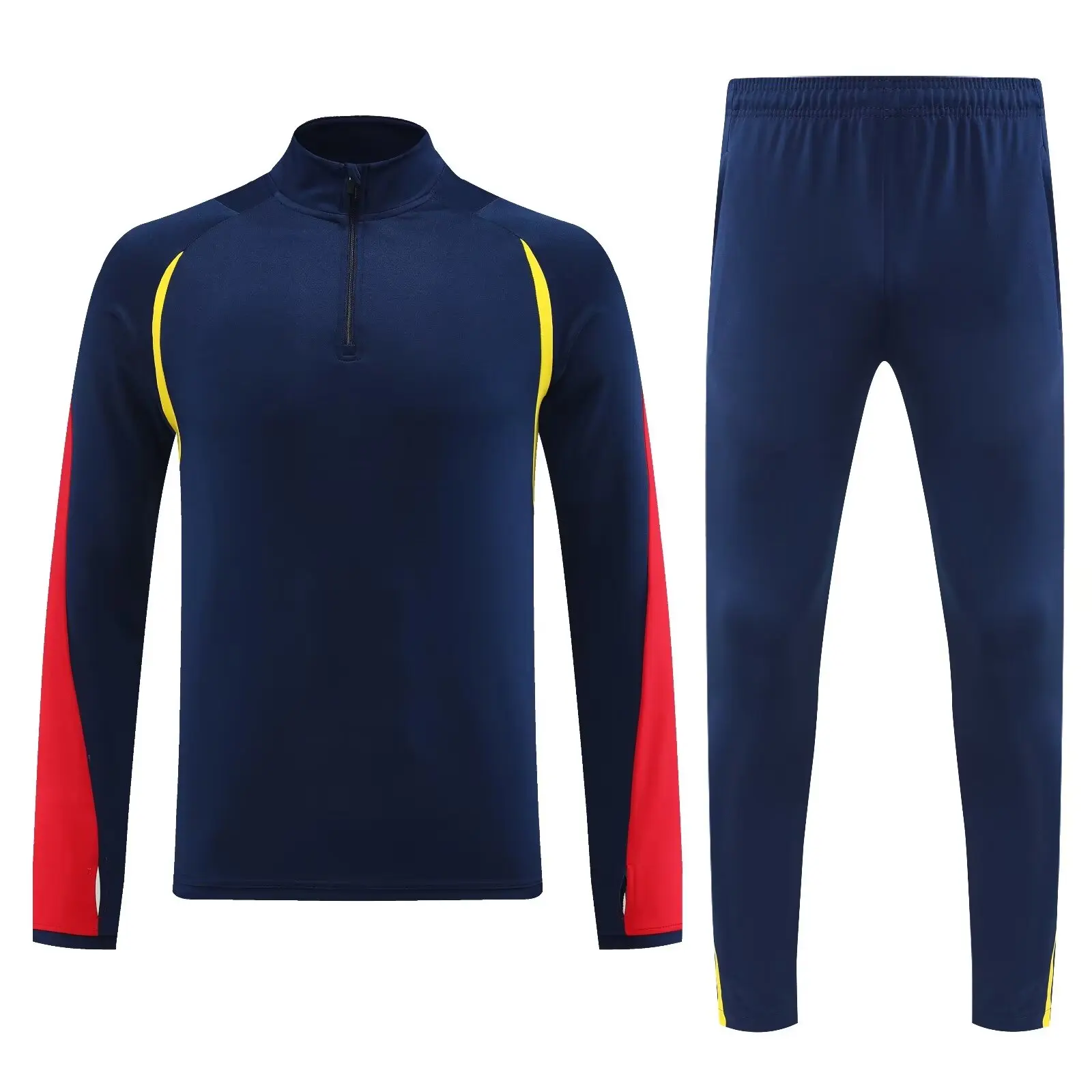 Men and Kids sports set boy girl Fans Half Zipper Jacket Training wear games Jerseys football Kit Tops and trousers kids sports suit men sports suit