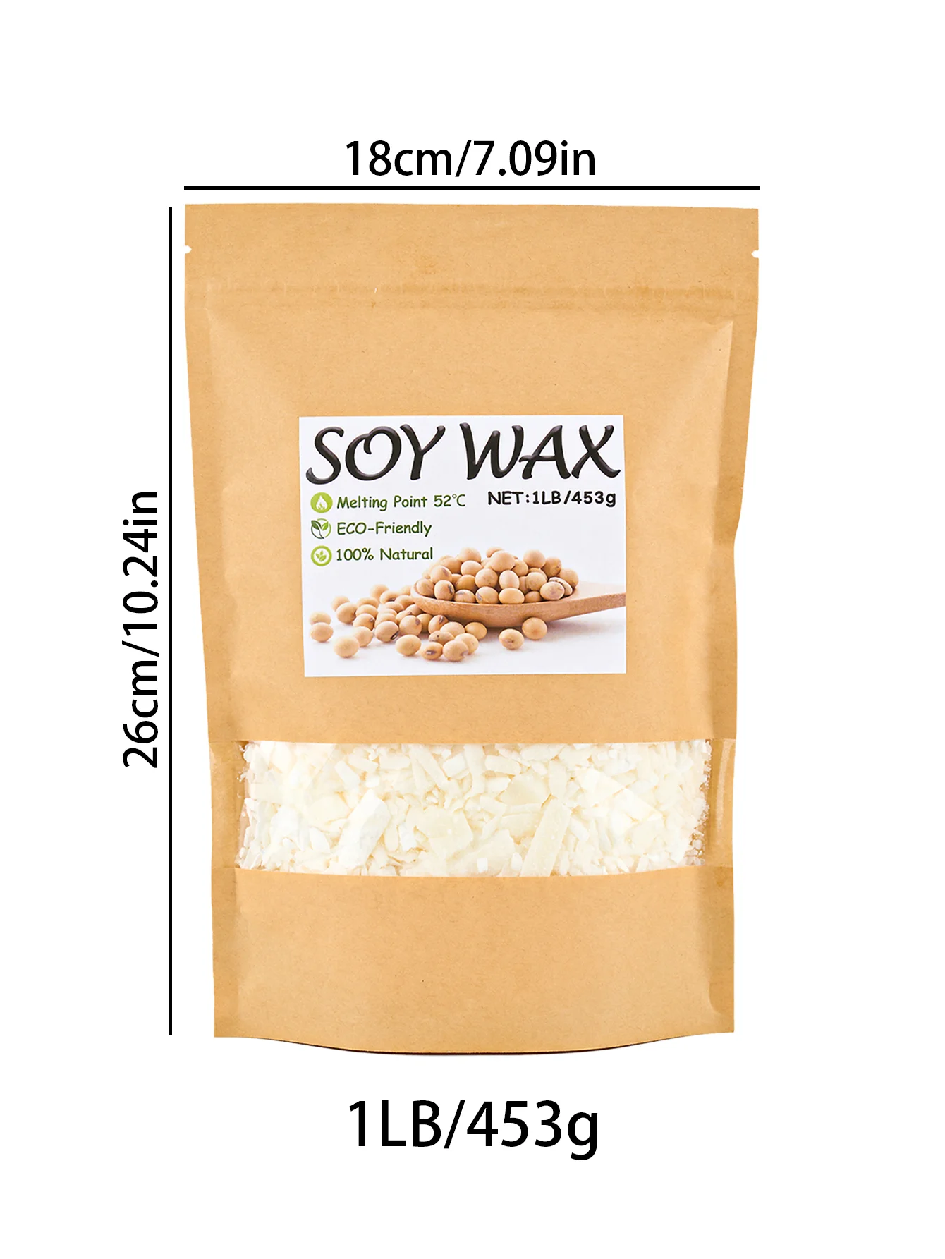 Natural Soy Wax Flakes for DIY Handmade Candle Crafts - 100% Additive-Free